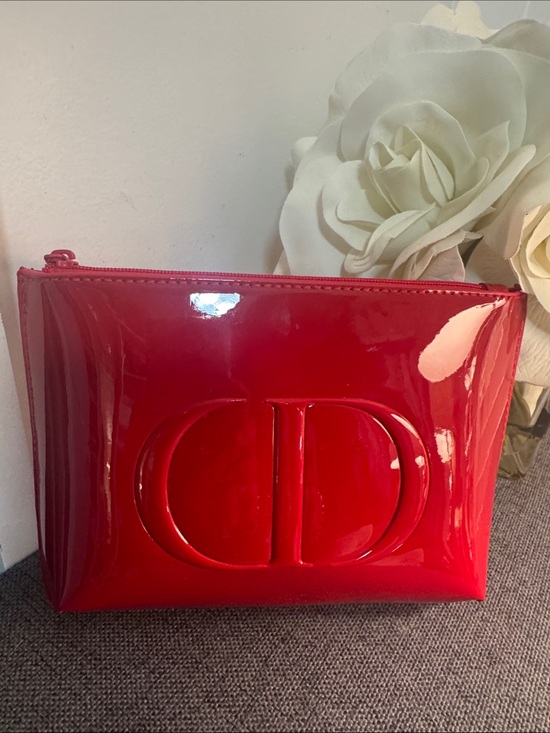 Dior Handbags - Dior Glossy Red Patent Cosmetic Case GWP with Embossed CD